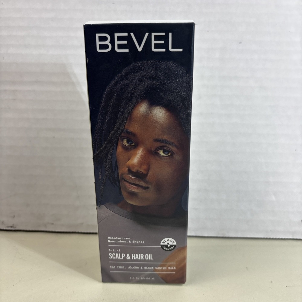 Bevel 3-in-1 Scalp & Hair Oil Tea Tree Jojoba Black Castor Oil 3.4oz 100ml NEW